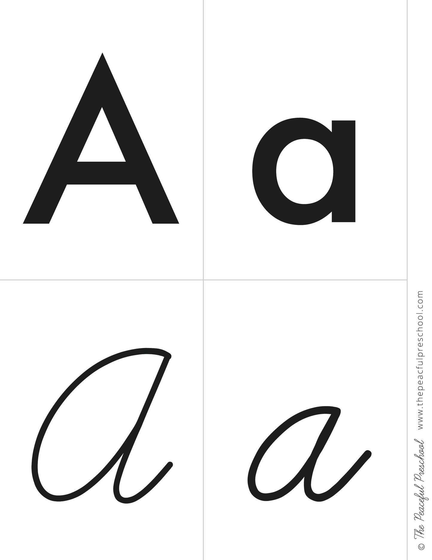 Homeschool Preschool sample sheet of the letter A.