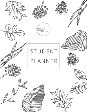 The cover art of the Peaceful Press's homeschool 'Student Planner.'