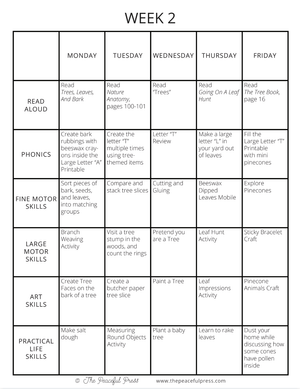 A sample of a weekly schedule homeschool schedule for homeschoolers.