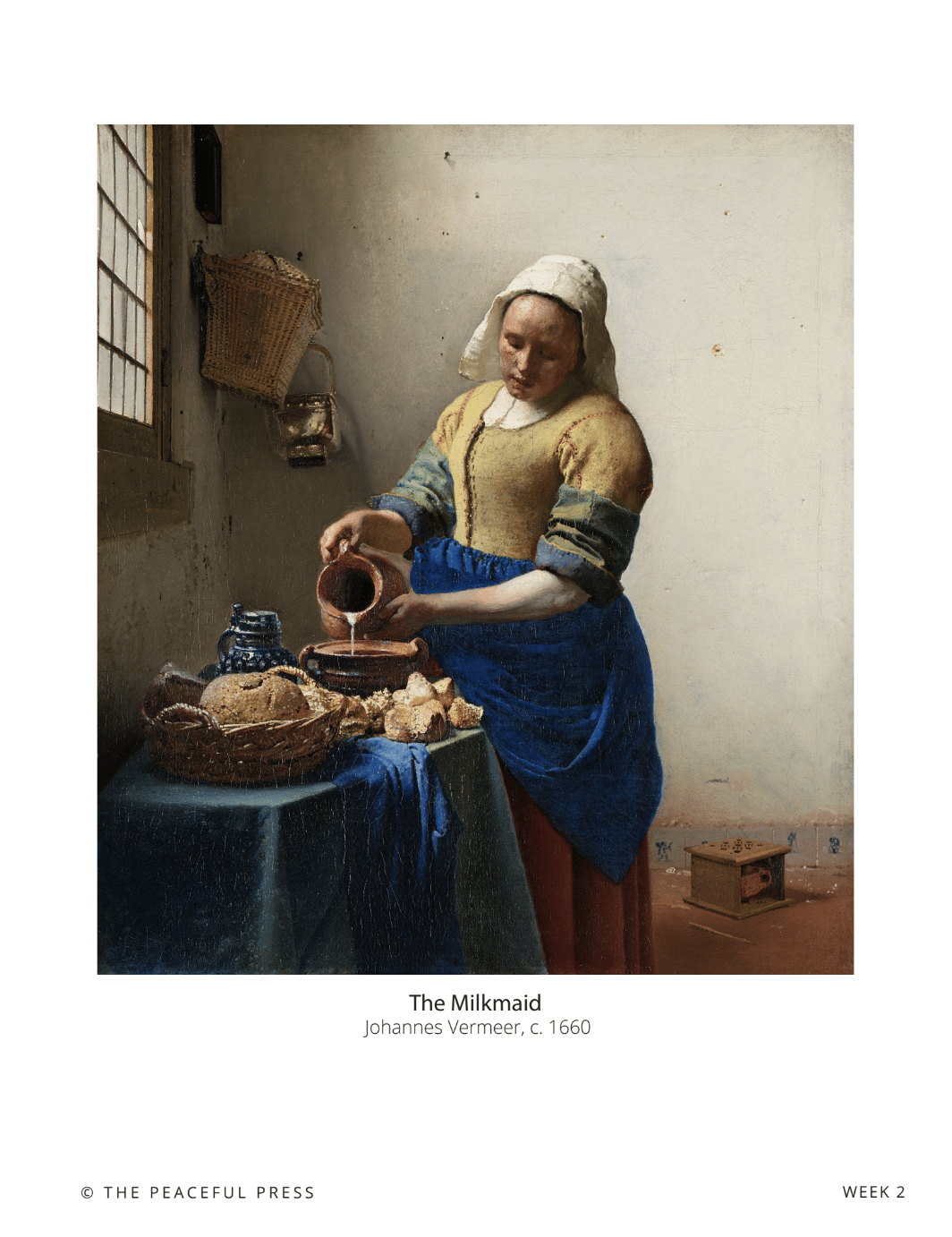 Homeschool Sample - Picture Study, "The Milkmaid" by Johannes Vermeer, c. 1669