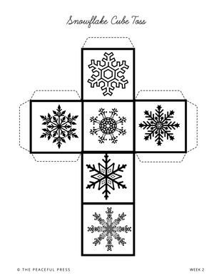 A sample of the Homeschool Curriculum, a template for creating a snowflake cube.
