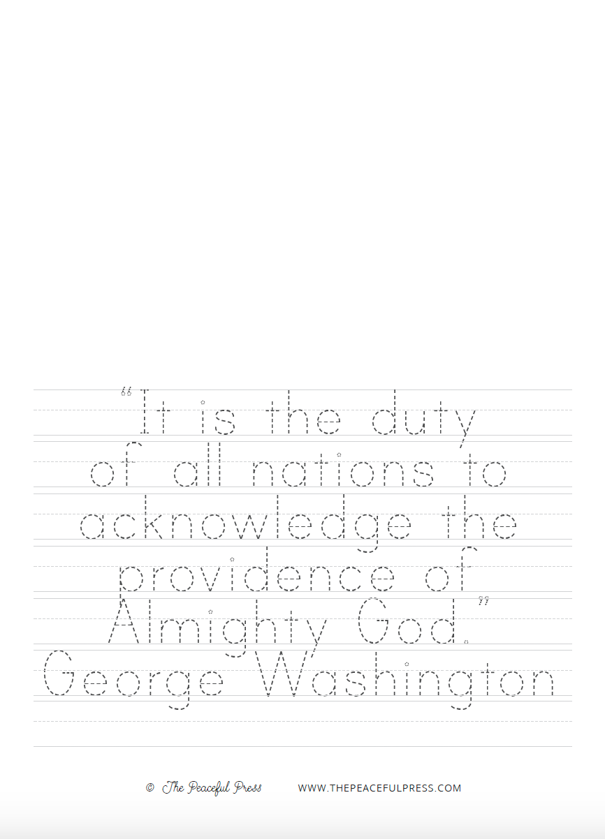 Quote by George Washington on a white background