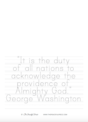Quote by George Washington on a white background