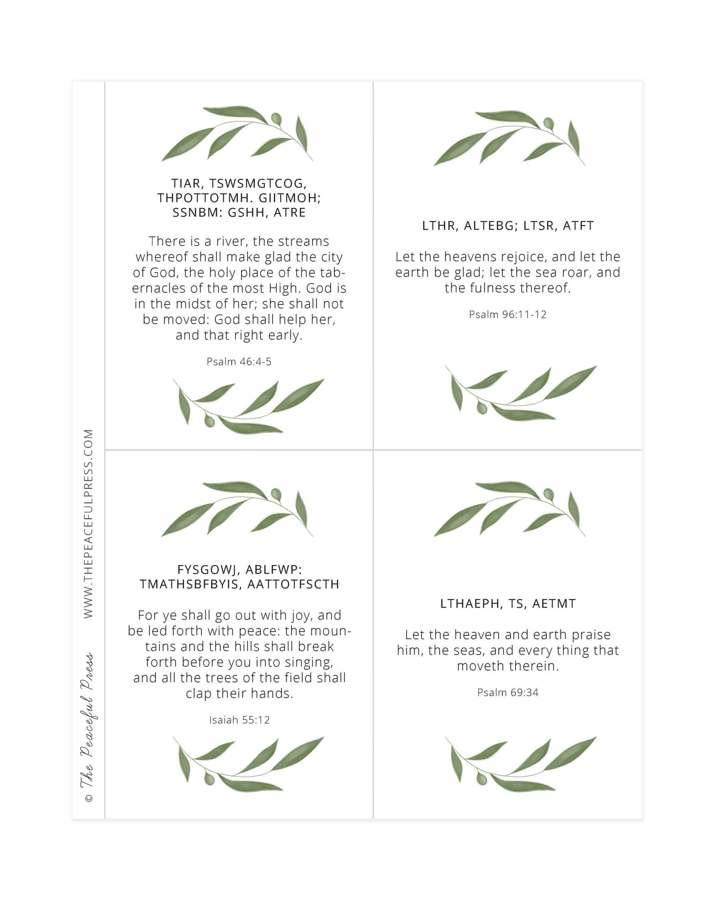 Homeschool Bible Verse Letter Cards, examples from the Nurturing Nature Kindergarten.